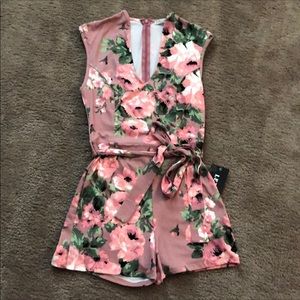 Lexy Clothing Mauve Flower Print Romper